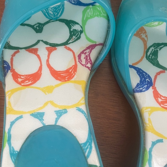 Coach scribble Teal and Multicolor Heels - Picture 7 of 14
